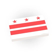 District of Columbia Flag - Custom Printed MOC - 2x3  - Minifig Brick City