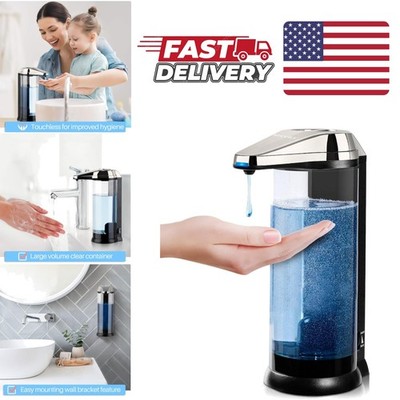 17oz Touchless Soap Dispenser Battery Operated Adjustable Volume Brushed Nickel