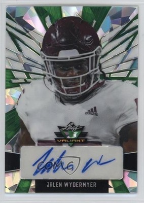 2022 Leaf Valiant Green Crystals /30 Jalen Wydermyer #PA-JW1 Rookie Auto RC 11xt