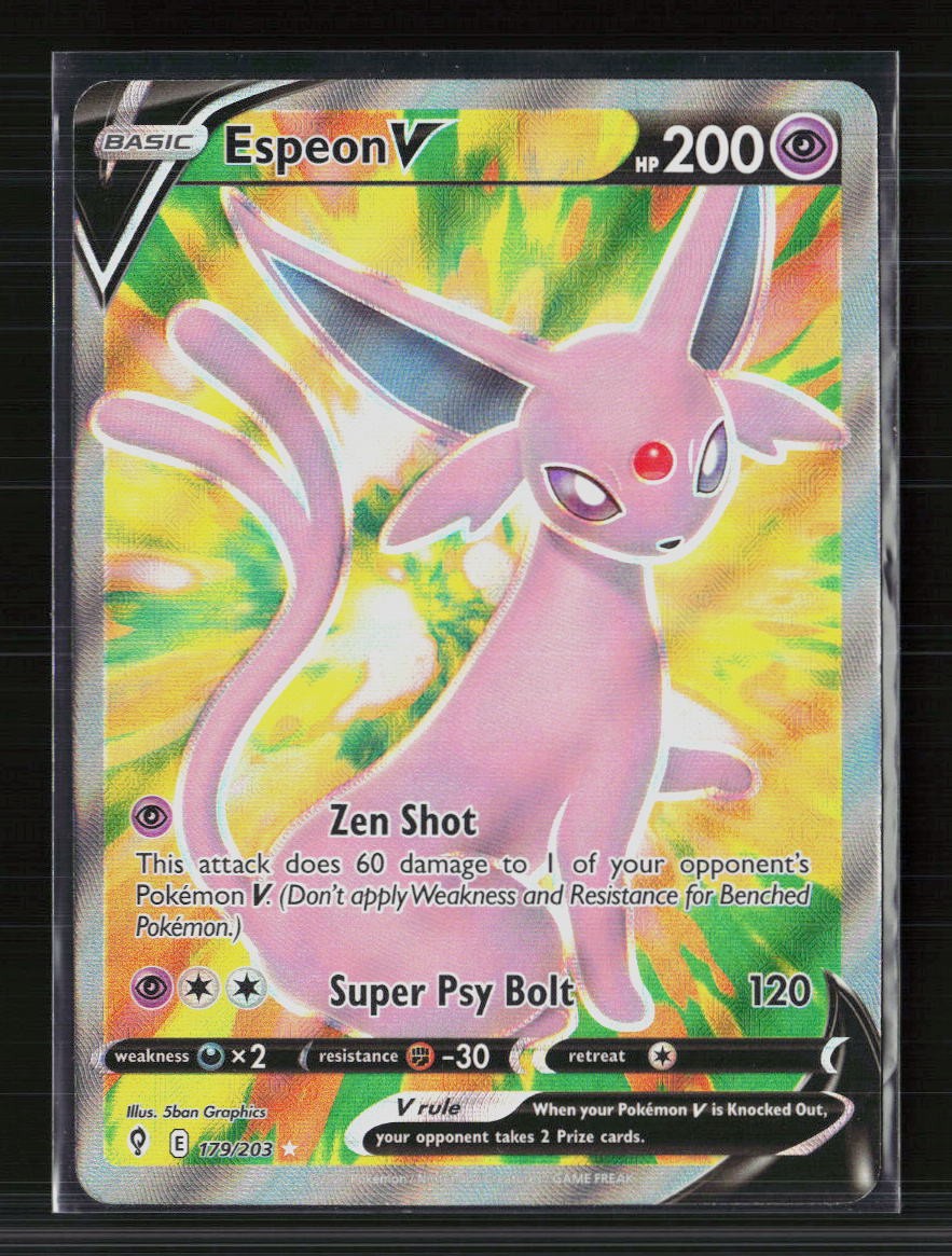 2021 Pokemon Evolving Skies Espeon V #179/203 Ultra Rare FA Holo