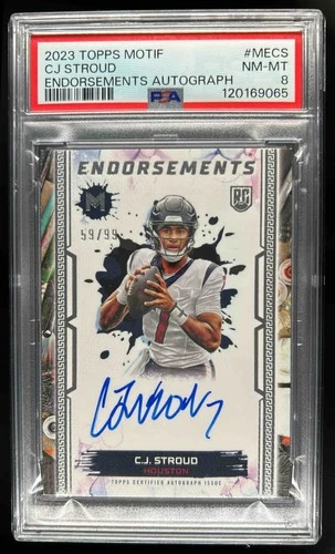 2023 Topps Motif C.J. Stroud Endorsements Auto RC #59/99 Texans PSA 8