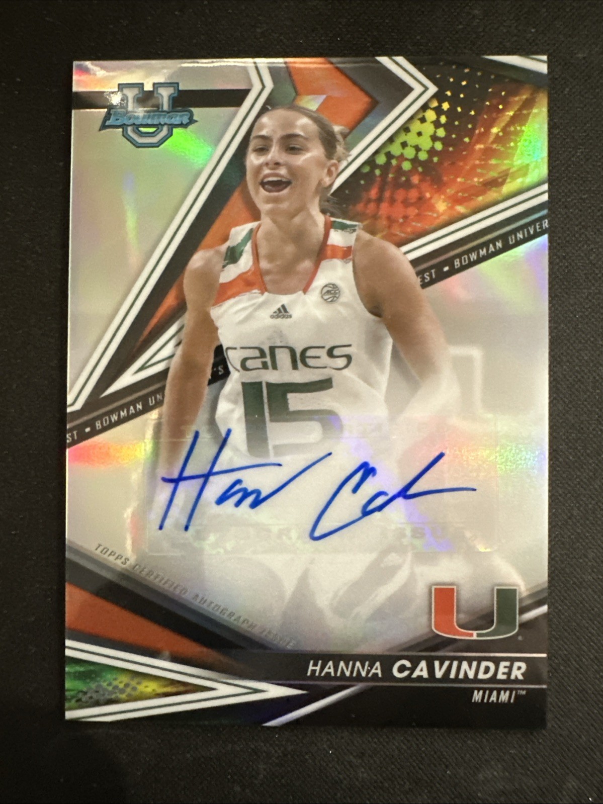 2022-23 Bowman University Best Of Autographs Hanna Cavinder Refractor