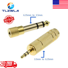 "6.35mm 1/4" Male to 3.5mm 1/8" Female Stereo Audio Adapter - Gold Plated"