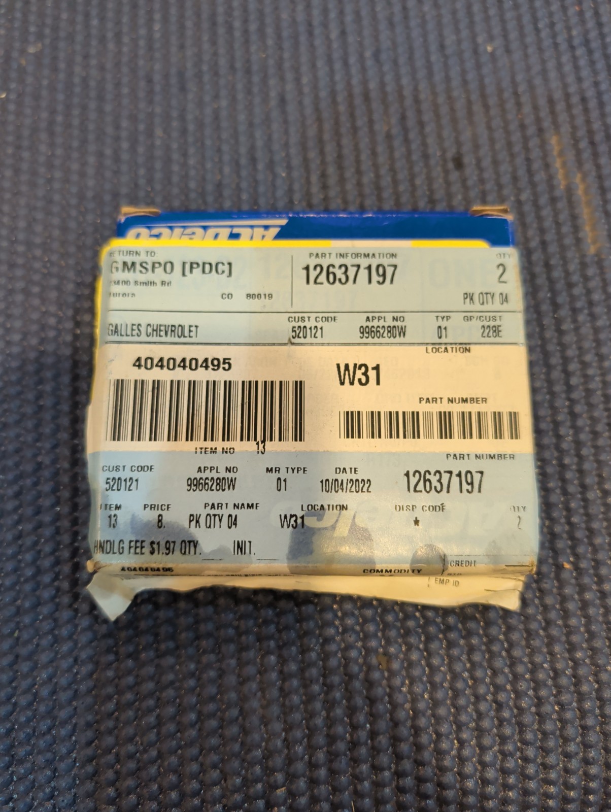 Genuine General Motors GM OEM Iridium Spark Plug Part# 12637197
