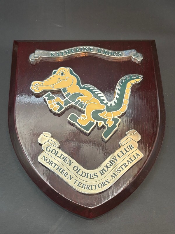Vintage Katherine Krocs Golden Oldies Australian Rugby Plaque Crocodile Mascot