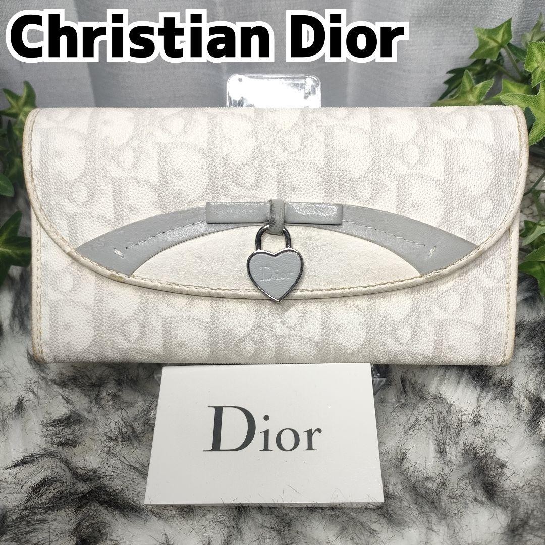 Dior Trotter Long Wallet in Ivory with All-Over Pattern Pre-Owned