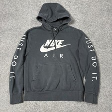 Sudadera con Capucha Nike Air Para Hombre Pequeña Negra Pullover Polar Sudadera Just Do It Logo