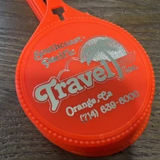 VTG Golf Bag Tag Southcoast Pacific Travel Orange CA Neon Orange - Gold