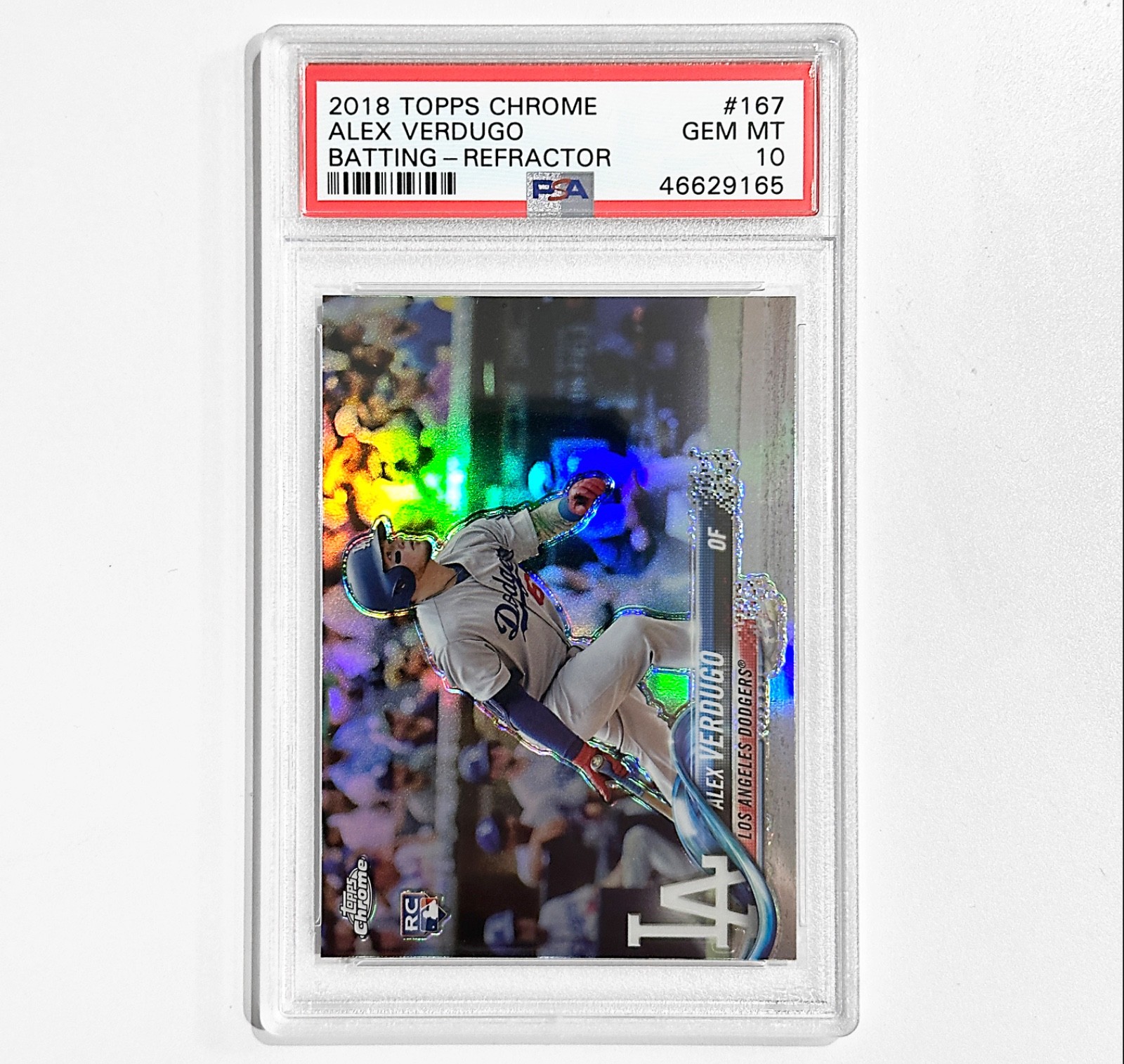ALEX VERDUGO ROOKIE PSA 10 • 2018 TOPPS CHROME BATTING REFRACTOR #167