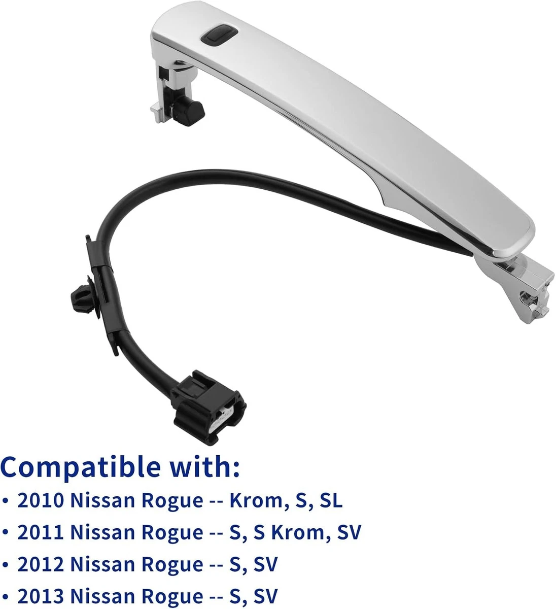 Manija de puerta exterior cromada delantera izquierda lado del conductor para Nissan Rogue 2010-2013, wi