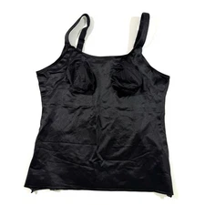 Ruby Ribbon Slimming Cami Tank Top Black Camisole Size 40