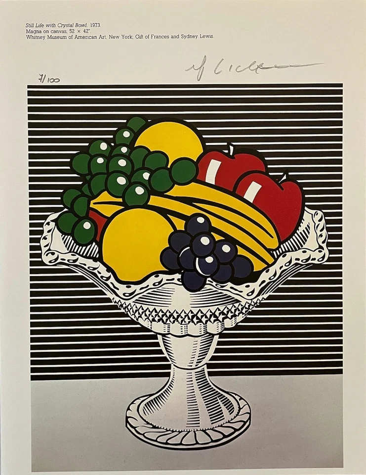 Impressão original assinada à mão por Roy Lichtenstein com certificado de autenticidade e avaliação de +US$ 3.500 - Imagem 2 de 4