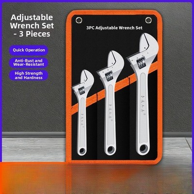 Orange 18cm verstellbarer Schraubenschlüssel Set 3 Stück 45# Stahl für Heimwe