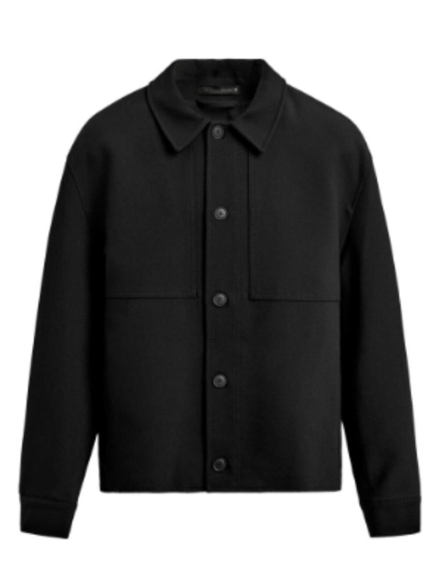 NWT ZARA BOXY FIT OVERSHIRT - Men's Button Down Black Jacket Large