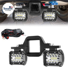 Bully Trailer Hitch Lights 4 Inch Hitch LED Work Lights with 3Inch Tow Hitch Mount Bracket and Wiring Harne