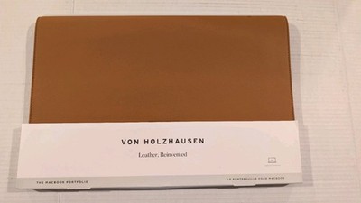 New Von Holzhausen MacBook Portfolio 16'' vegan Leather Cover Caramel Brown Apple