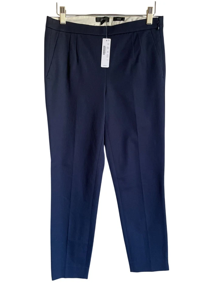 New! J. Crew B8521 Martie Navy Blue Wool Blend Pants Size 2 - Image 3 of 4