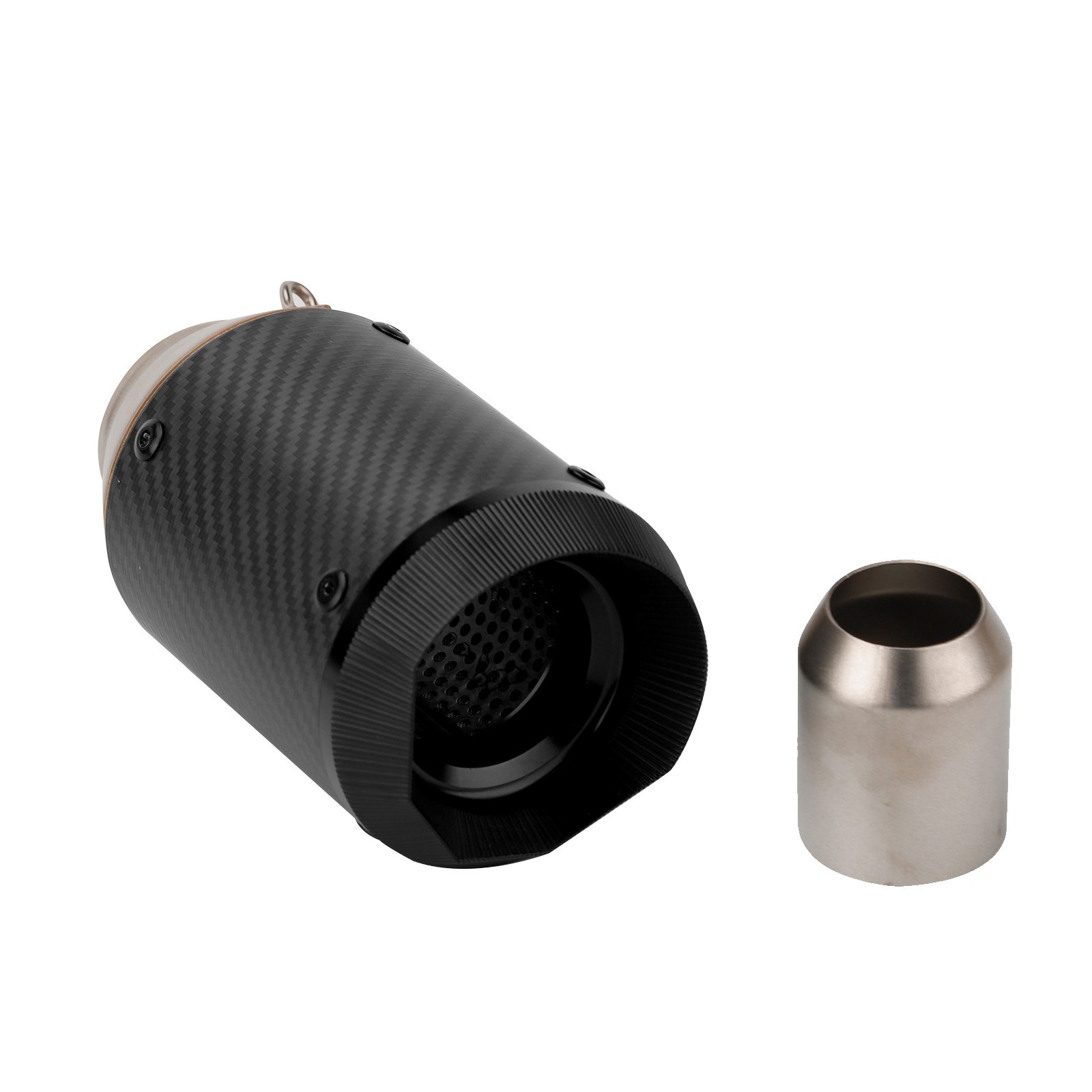 2" Universal Motorcycle Slip-on Muffler Exhaust Pipe Tail Tips Carbon Fibre 51mm