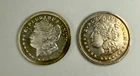Lot of 2 1 oz .999 Fine Silver Round - Morgan - Silver Trade Unit - Light Toning