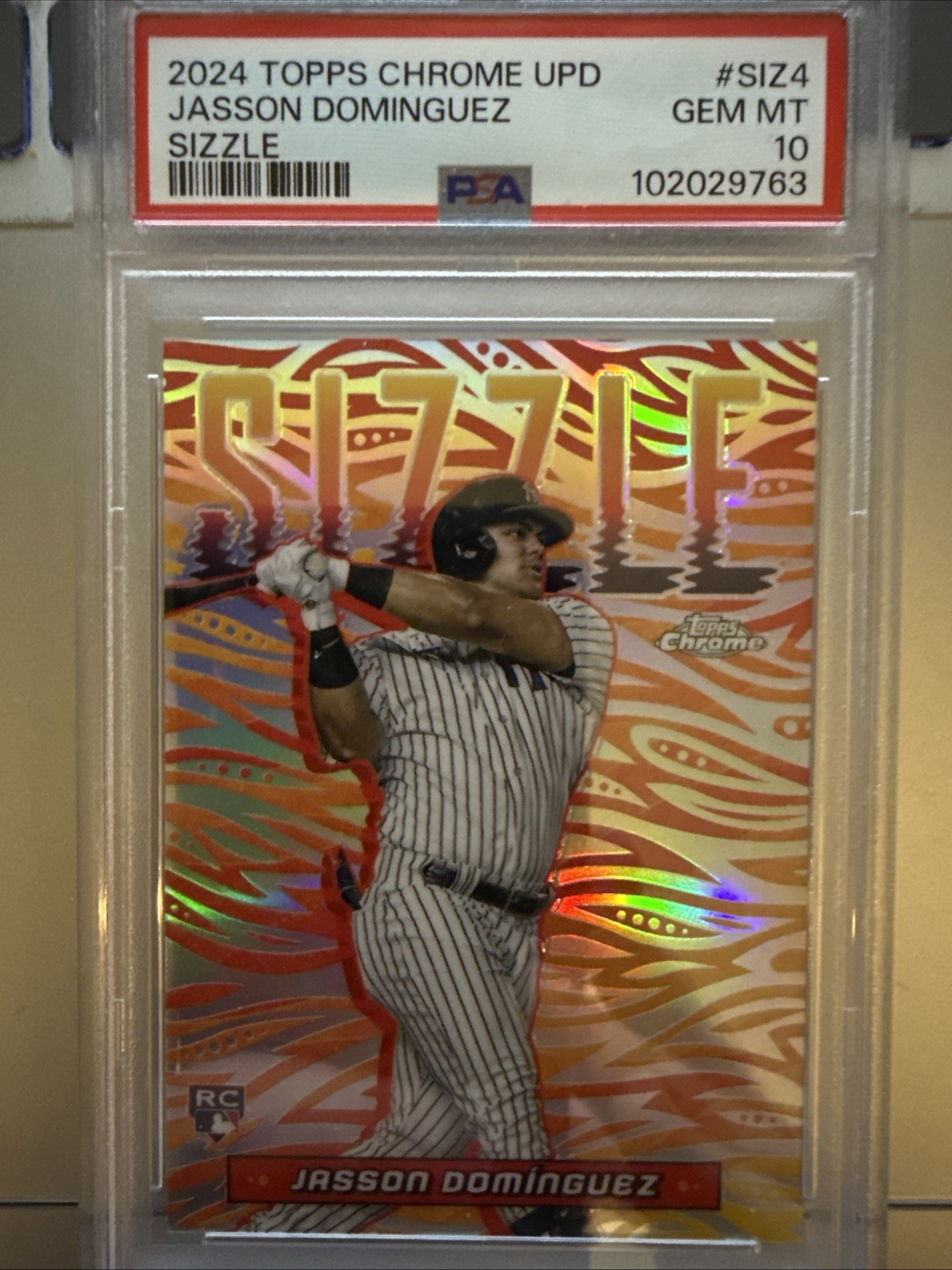 2024 Topps Chrome Update Jasson Dominguez Sizzle RC Rookie #SIZ-4 Yankees PSA 10