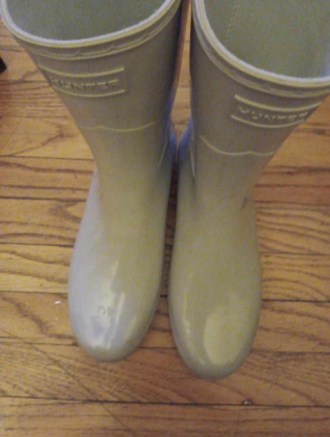 Hunter Refined Short Gloss Parchment Rain Boots Women’s Size 6 NWB-image