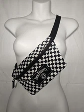 Jack Daniels Fanny Pack Checkered Waist Belt Bag Black White Belt Bag Pouch