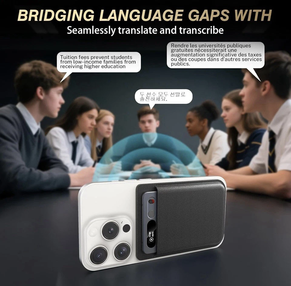 GKP9 AI Voice Recorder 64GB + Case, App Control, Recorder Transcribe Summarize - Image 4 of 4