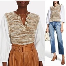 395 VERONICA BEARD Tahlea Mixed-Media Sweater NWOT/sz XS