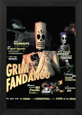Grim Fandango Framed Wall Art Poster Canvas Print Picture