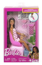 Barbie Mani-Pedi Spa Playset with Brunette 11" Fashion Doll Puppy New with Tag