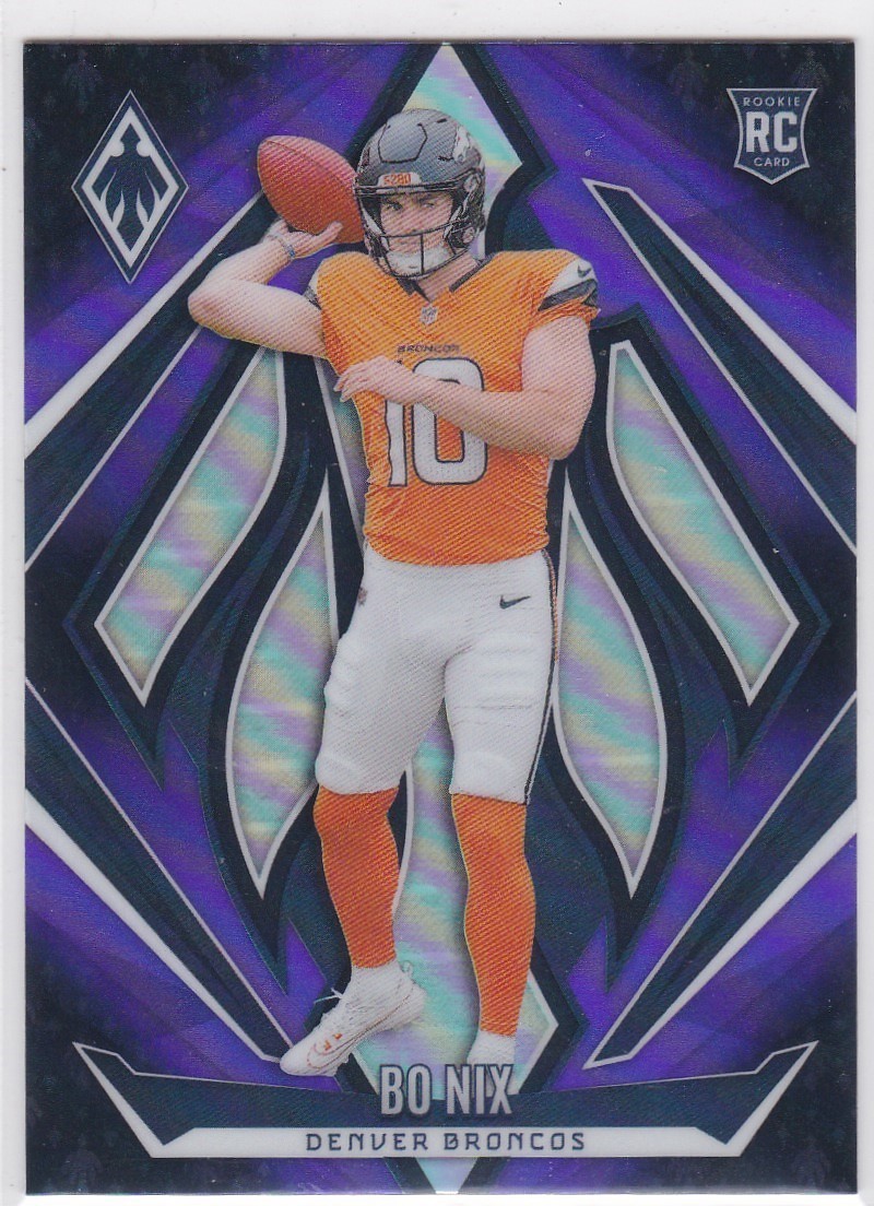 Bo Nix 2024 Panini Phoenix Purple Fade #159 RC