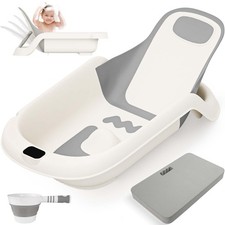 Baby Bathtub Newborn to Toddler, Reclining, Adjustable, w/ Kneeler Pad  Rinse C