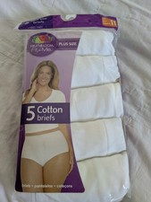 NOS Fruit Of The Loom Fit For Me Plus Size 11 Women s 5 Pack 100 Cotton Briefs