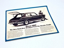 1969 Chrysler Simca Back-Door Runabout Information Sheet Brochure