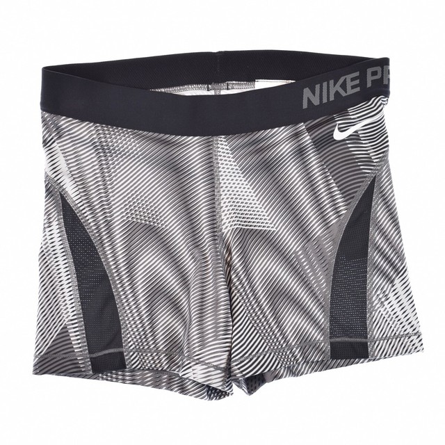 Nike Women's Pro Hypercool Frequency Printed Training Shorts Black/White 3