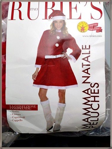 Rubie's Weihnachtsfrau Kostüm mit Mütze IT00006 Plüsch Costume Einheitsgröße - Bild 4 von 4