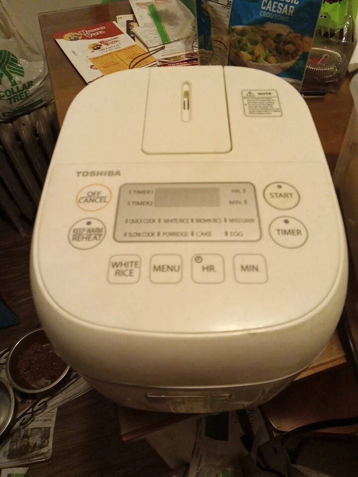 Toshiba TRCS02 Rice Cooker 3, Cup 8 Presets, LED Display, Honatsukana Series