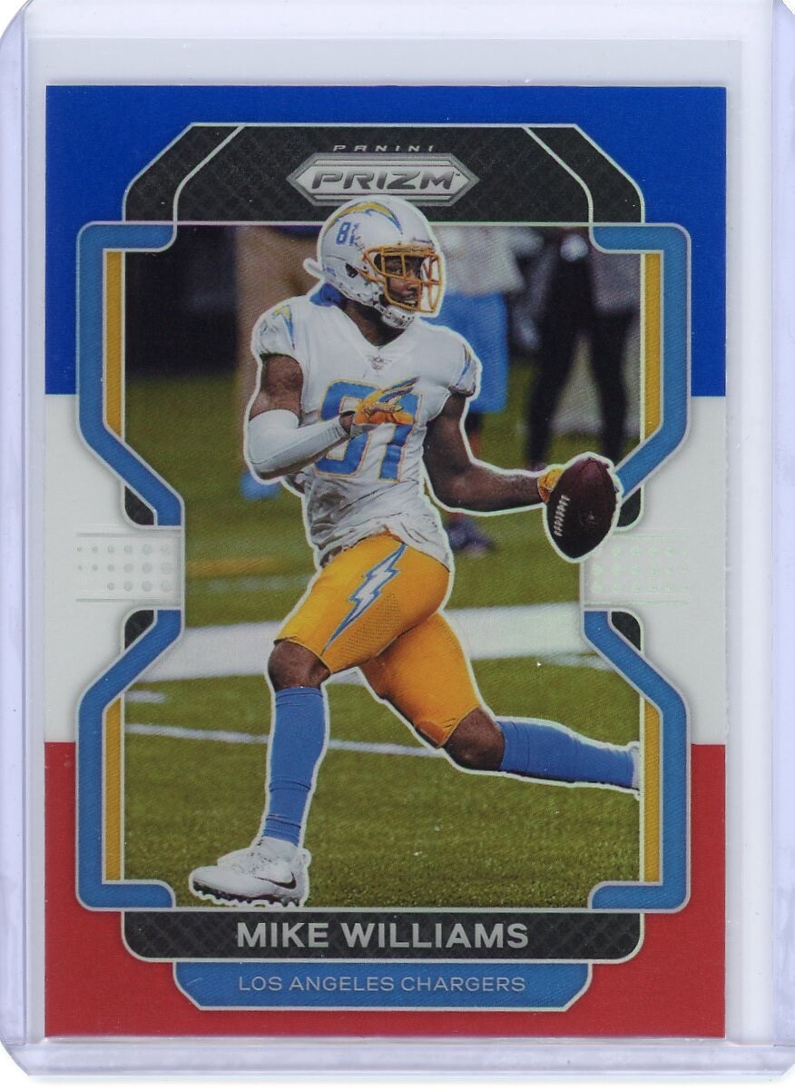 2021 PANINI PRIZM RED WHITE BLUE PRIZMS MIKE WILLIAMS #167 CHARGERS CLEMSON MINT