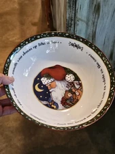 Vintage International China Christmas Story Vegetable Serving Salad Bowl 9 1/2"