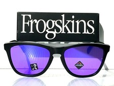 NEW Oakley Frogskins BLACK Matte w PRIZM Purple VIOLET Iridium Sunglass 9013-H6