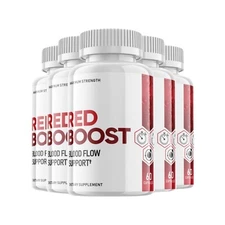 5-Pack Red Boost Blood Sugar Supports, Glucose, Metabolism - 300 Capsules