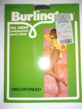 NEW Vintage Pantyhose Sheer Sandalfoot Black Womens Size Medium Hips 35 to 39
