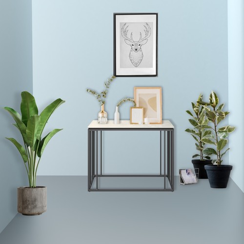 Console Table Linx Grey Stone Concrete Effect Top 6mm Thick Living Room Desk - Picture 5 of 7