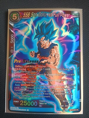 Pre-Release SSB Son Goku At Full Power BT13-017 Dragon Ball Super TCG