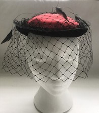 Vintage 60s Kangol Design Pillbox Feather Veil Hat | Costume