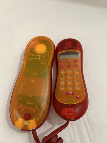 Telefono Vintage Swatch Twin Trasparente Arancione Rosso Anni 90 - Swatch Non Testato - Foto 3 di 7