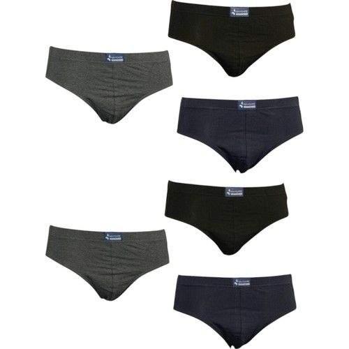 6 slip uomo NAVIGARE cotone bielastico mutande elastico interno blu nero 574 - Foto 6 di 7