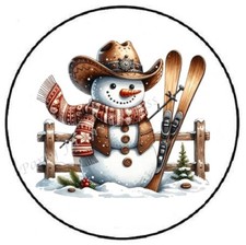 COWBOY SNOWMAN CHRISTMAS WINTER ENVELOPE SEALS LABELS STICKERS PARTY FAVORS