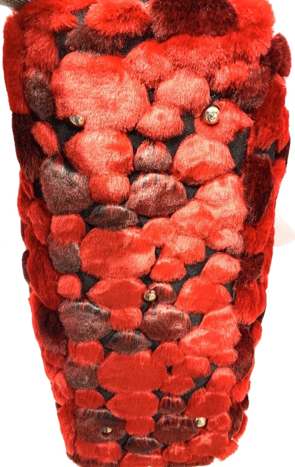 🐶885 Equipaje de piel sintética para pasar la noche - Rojo Foto 4 de 4