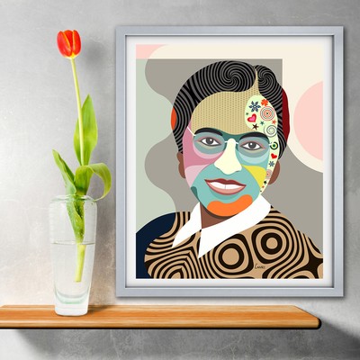Rosa Parks Print Art Civil Rights Activist African American Black